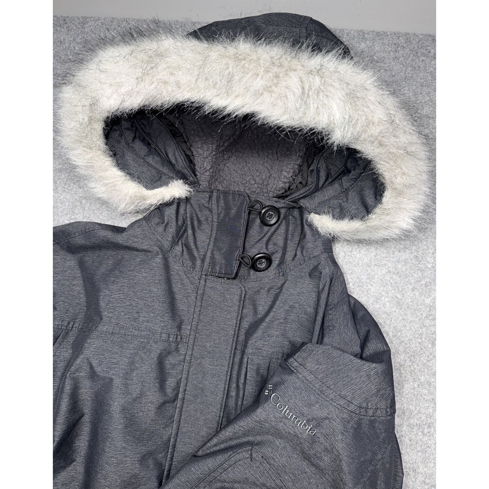 Columbia Womens Carson Pass Parka Jacket Zip Nylon Gray Size S Interchange Omni
